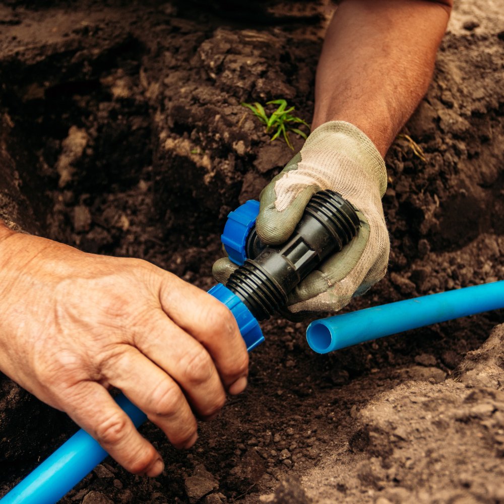 Installation of drip and sprinkler irrigation systems